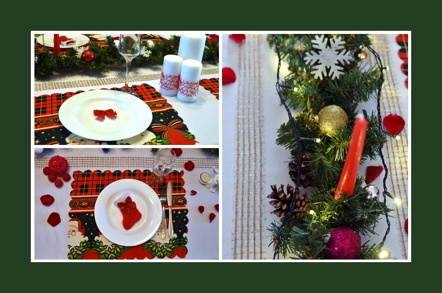 Deko Idee Weihnachten Tischdeko rot grün
