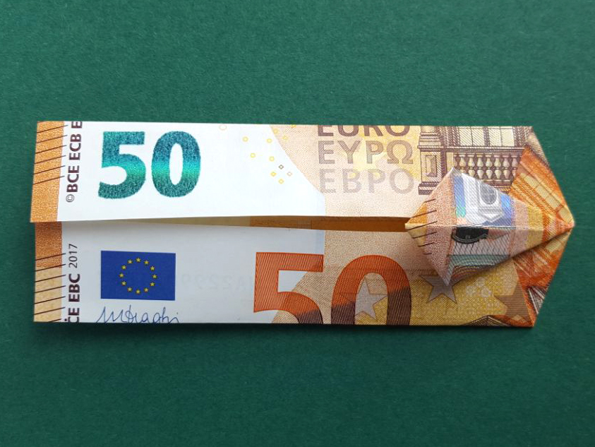 50 Euro Geldschein falten Schritt 10