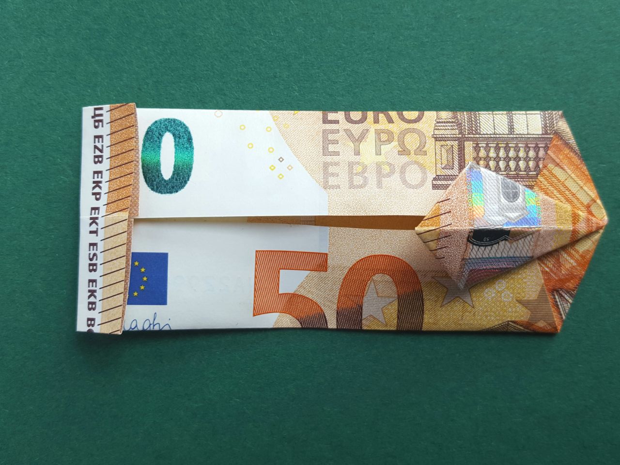 50 Euro Geldschein falten Schritt 11