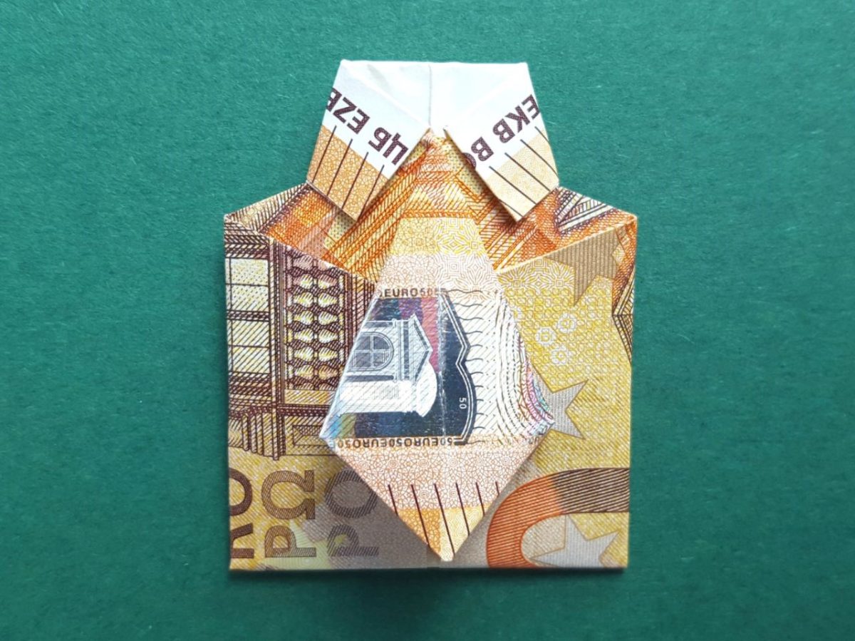 Geldscheine falten Hemd 50 Euro neu